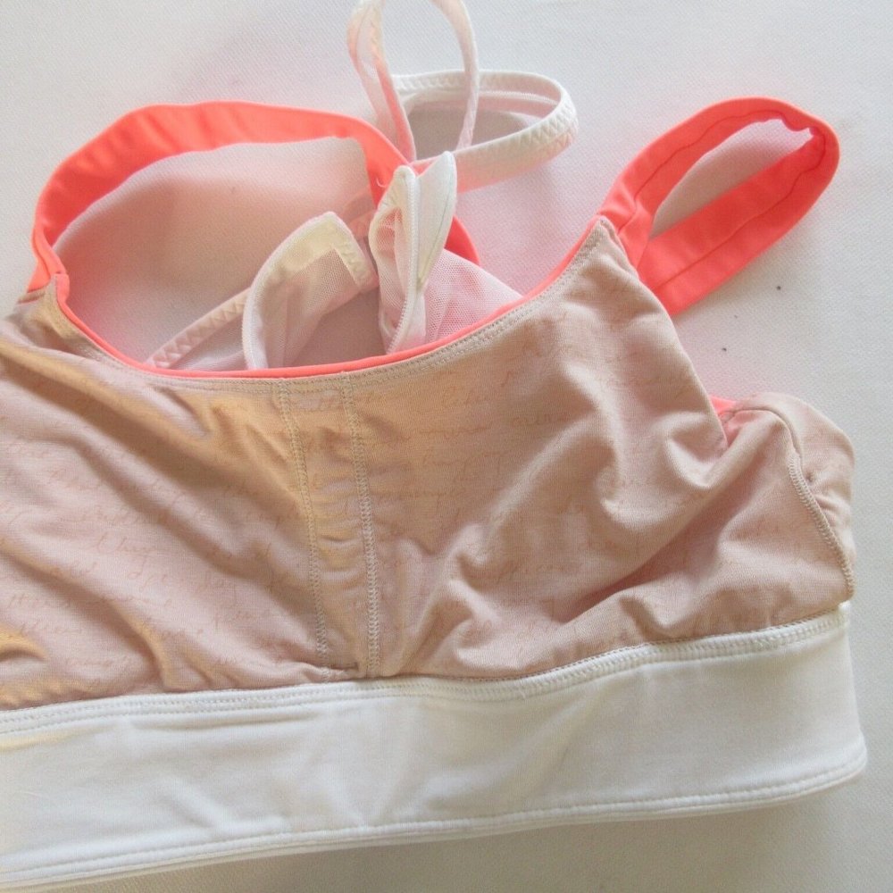 Lululemon Ready Set Sweat sports bra size 4 white Peach Shelf-Bra Non padded - Picture 4 of 8